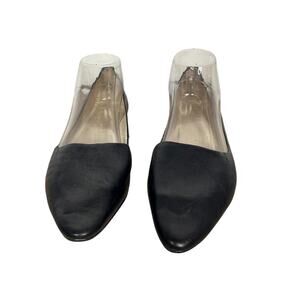 J.jill women's black leather pointed toe kitten heel shoes 9